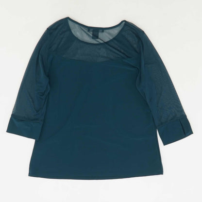 Green Solid 3/4 Sleeve Blouse