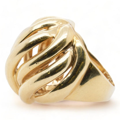 18K Gold Openwork Twist Dome Ring