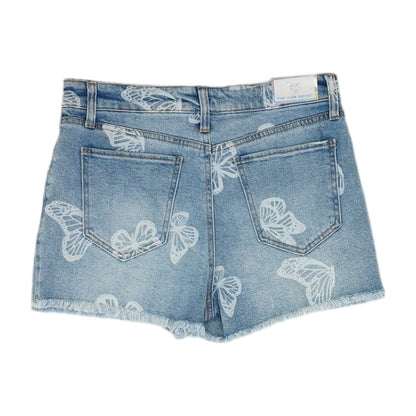 Blue Graphic Denim Shorts