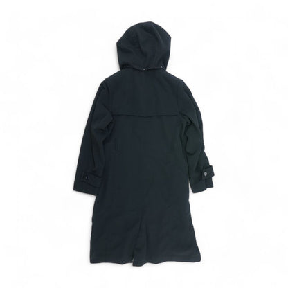 Black Solid Peacoat Coat