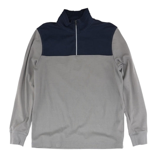 Gray Color Block 1/4 Zip Pullover