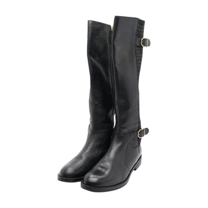 Clover Black Knee High Boots