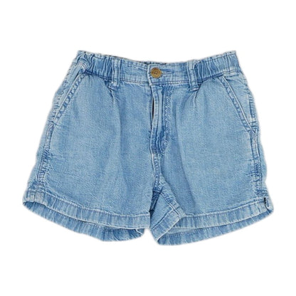 Blue Solid Denim Shorts