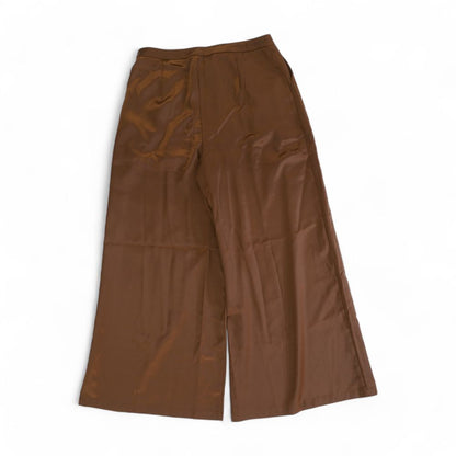 Brown Solid Dress Pants