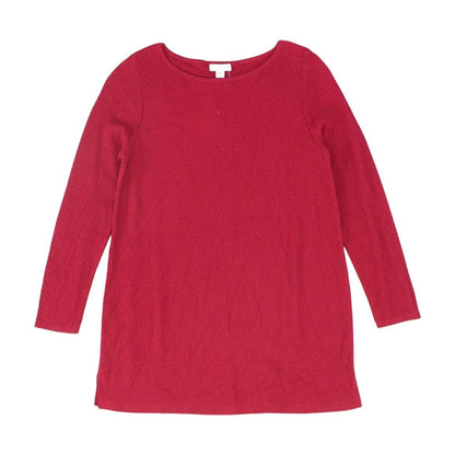 Red Solid Crewneck Sweater