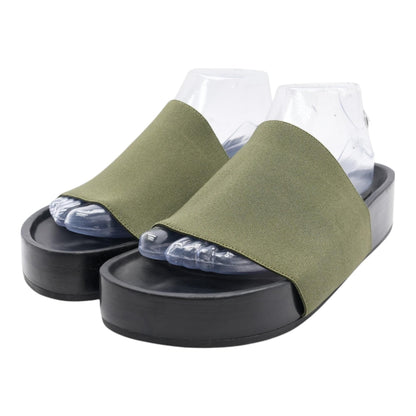 Green Casual Slide Sandals