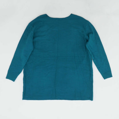 Teal Solid Crewneck Sweater