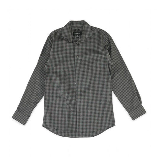 Gray Plaid Long Sleeve Button Down