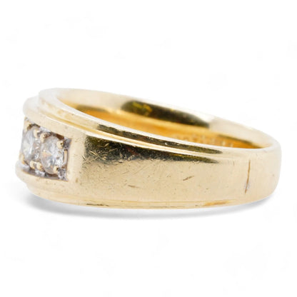 14K Gold Tapered Shank Five Stone Diamond Band