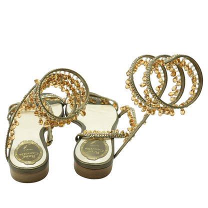 Bronze Chandelier Crystal Flat Sandal