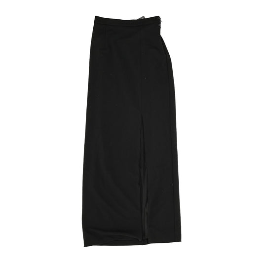 Black Solid Midi Skirt