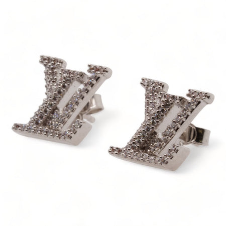 Louis Vuitton LV Iconic Earrings Silver/Rhinestone for Women