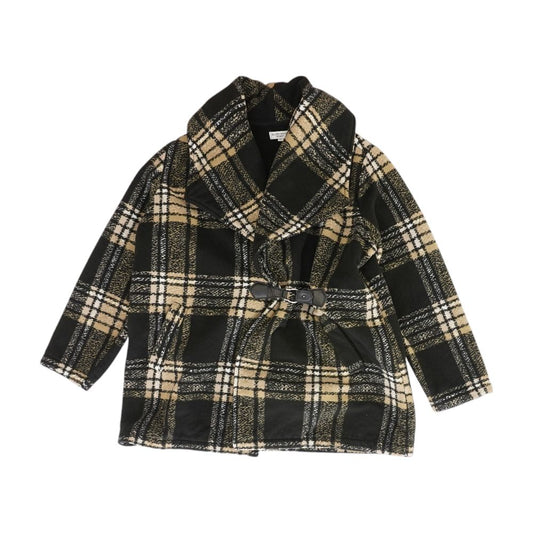 Black Plaid Topcoat Coat