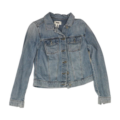 Blue Solid Denim Jacket