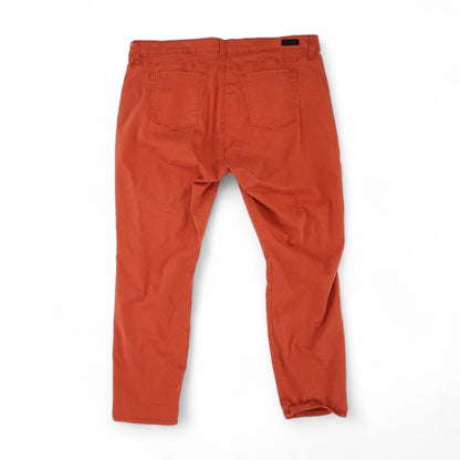 Red Solid Five Pocket Pants