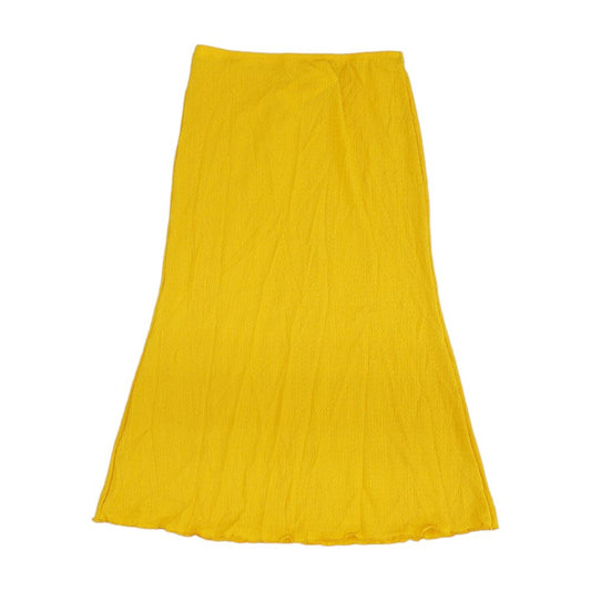 Yellow Solid Maxi Skirt