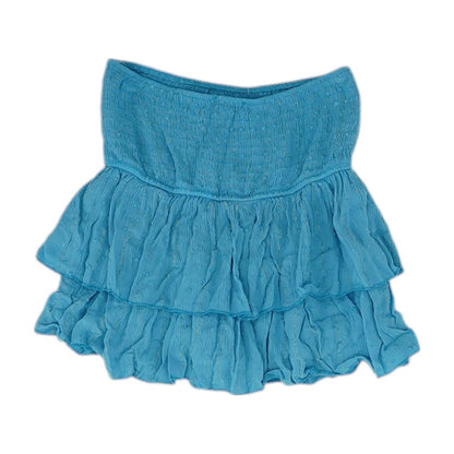 Blue Solid Skort Skirt