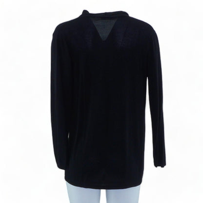 Black Solid Cardigan Sweater