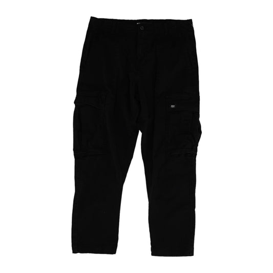 Black Solid Cargo Pants