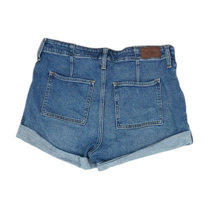 Blue Solid Denim Shorts