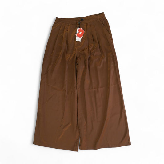 Brown Solid Dress Pants