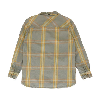 Gray Plaid Flannel Button Down