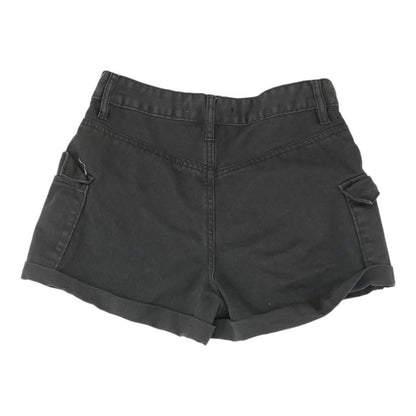 Black Solid Denim Shorts