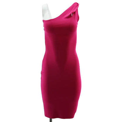 Pink Solid Et Ochs One-Shoulder Midi Dress