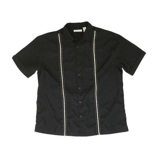 Black Striped Short Sleeve Button Down