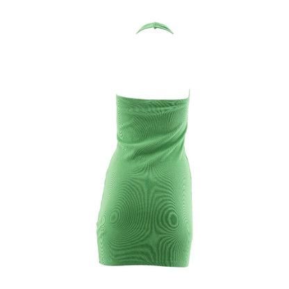 Green Solid Mini Dress