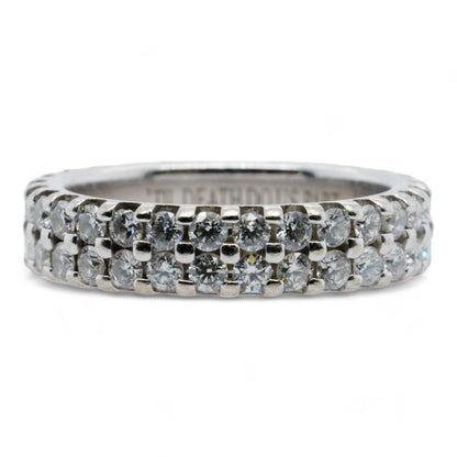 14K White Gold Double Row Diamond Eternity Band