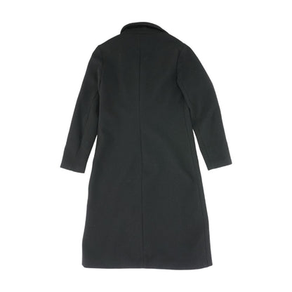 Black Solid Peacoat Coat