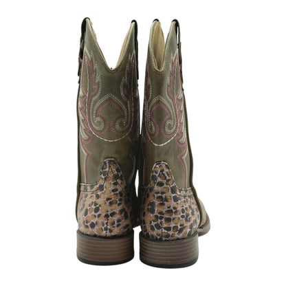 Glitter Leopard Western Boots Shoes