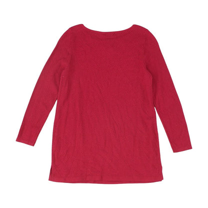 Red Solid Crewneck Sweater