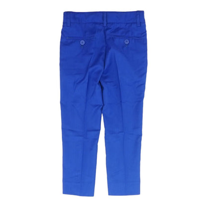 Blue Solid Dress Pants