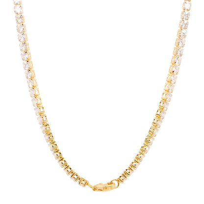 14K Gold Round Lab Grown Diamond Tennis Necklace