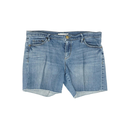 Blue Solid Denim Shorts