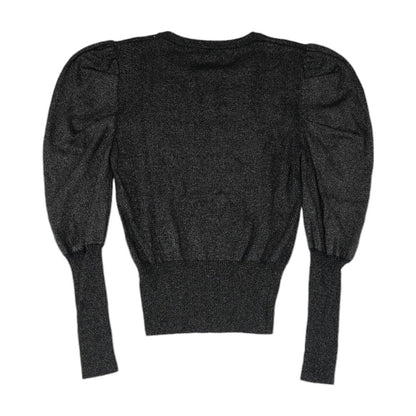 Black Solid Crewneck Knit Top