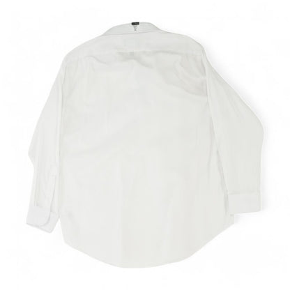 White Solid Long Sleeve Button Down