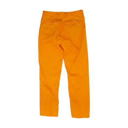 Neon Orange Solid Khaki Pants