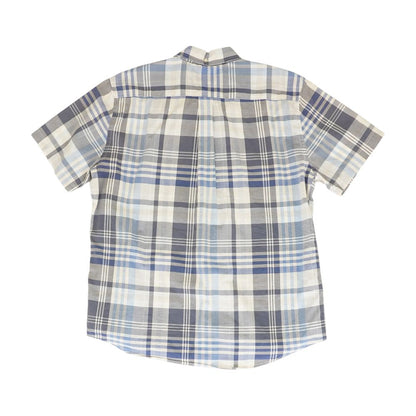 Gray Plaid Short Sleeve Button Down