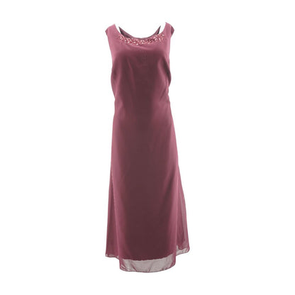 Maroon Solid Maxi Dress