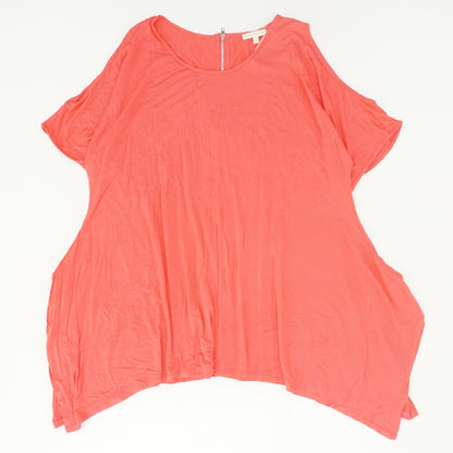 Neon Pink Solid Short Sleeve Blouse