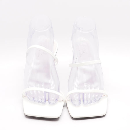 Charles & Keith Heart Heel Strappy Sandals in White