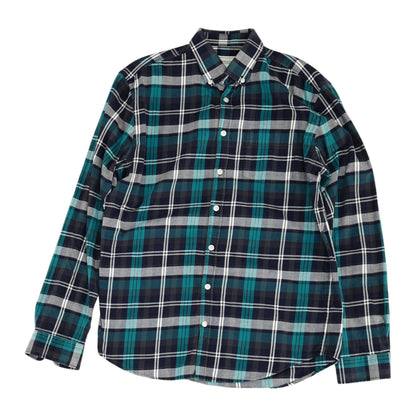 Blue Plaid Long Sleeve Button Down