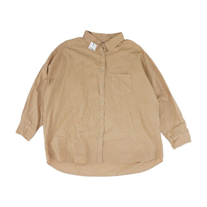 Tan Solid Button Down