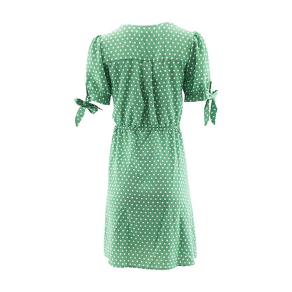 Green Polka Dot Midi Dress