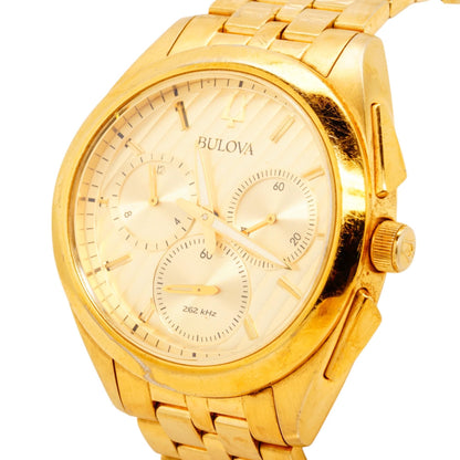 Men's Gold Tone Curv Chronograph Stainless Steel Watch