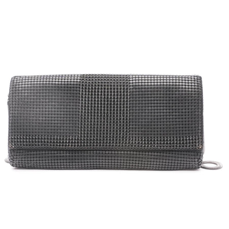 Black evening bag with shoulder strap