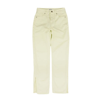 Green Solid Straight Leg Jeans